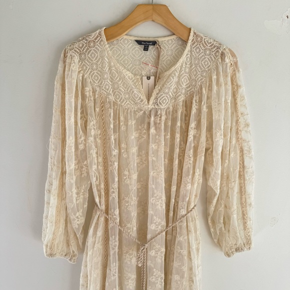 Anthropologie Lace Dress by Blue Tassel Cream antique inspired Boho Wedding - Picture 7 of 8